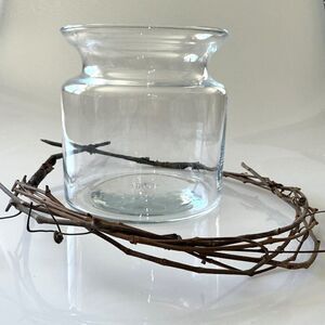 FTD Rustic Glass Vase with Grapevine Twig Wreath Accent